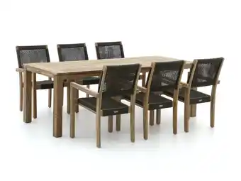 Kees Smit ROUGH Batang/ROUGH-S 220cm dining tuinset 7-delig stapelbaar aanbieding