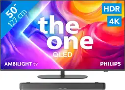 Coolblue Philips Ambilight 50'' PUS9000 QLED 4K (2025) + Philips TAB5109 aanbieding