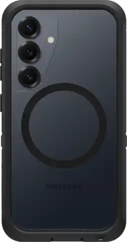 Coolblue Otterbox Defender Samsung Galaxy S25 Back Cover met Magneet Transparant met Zwarte Rand aanbieding