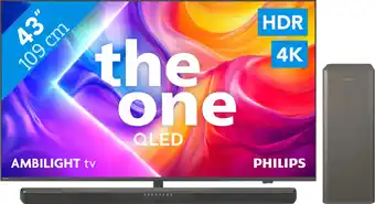 Coolblue Philips Ambilight 43'' PUS9000 QLED 4K (2025) + Philips TAB8200 aanbieding