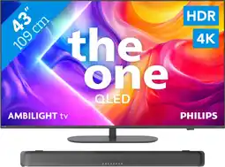 Coolblue Philips Ambilight 43'' PUS9000 QLED 4K (2025) + Philips TAB5109 aanbieding