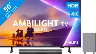 Coolblue Philips Ambilight 50'' PUS8500 QLED 4K (2025) + Philips TAB6100 aanbieding
