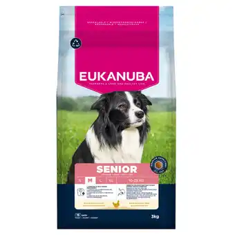 Zooplus 2x3kg Eukanuba Premium Nutrition Senior Medium Breed Kip Hondenvoer droog aanbieding