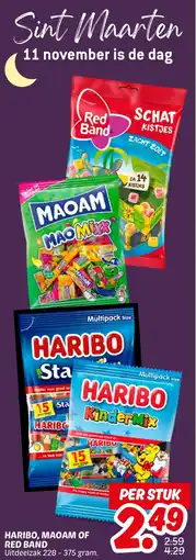 Dekamarkt Haribo, maoam of red band aanbieding