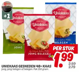 Dekamarkt Uniekaas gesneden 48+ kaas aanbieding