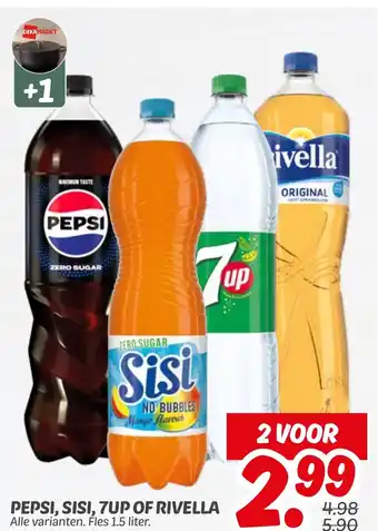 Dekamarkt Pepsi, sisi, 7up of rivella aanbieding