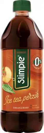 Dirk Slimpie Limonadesiroop ice tea peach 0% aanbieding