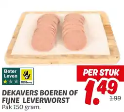 Dekamarkt Dekavers boeren of fijne leverworst aanbieding