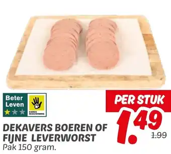 Dekamarkt Dekavers boeren of fijne leverworst aanbieding