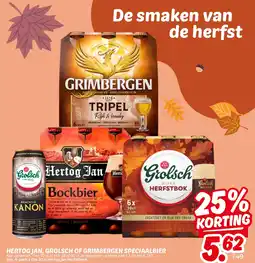 Dekamarkt Hertog jan, grolsch of grimbergen speciaalbier aanbieding