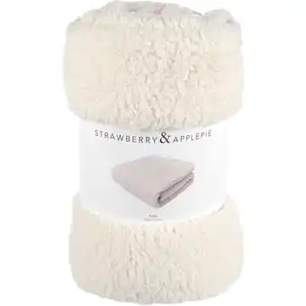 Albert Heijn S&A Plaid sherpa gebroken wit 130x170cm aanbieding