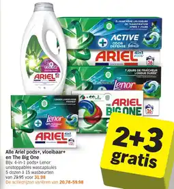 Albert Heijn Alle Ariel pods+vloeibaar+ en The Big One aanbieding