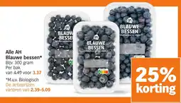 Albert Heijn Alle AH Blauwe bessen aanbieding