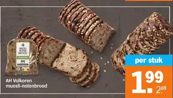 Albert Heijn AH Volkoren muesli notenbrood aanbieding