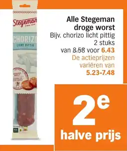 Albert Heijn Alle Stegeman droge worst aanbieding
