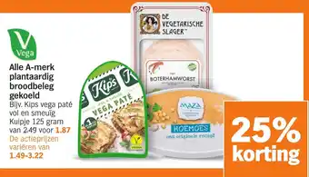 Albert Heijn Alle A-merk plantaardig broodbeleg gekoeld aanbieding