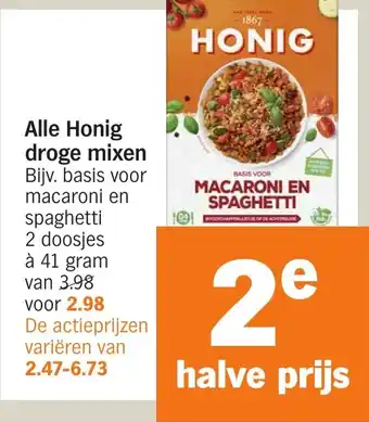 Albert Heijn Alle Honig droge mixen aanbieding