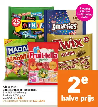 Albert Heijn Alle A merk uitdeelsnoep en -chocolade aanbieding
