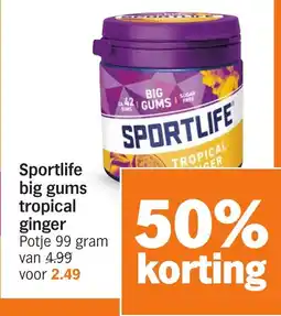 Albert Heijn Sportlife big gums tropical ginger aanbieding