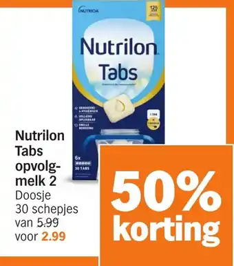 Albert Heijn Nutrilon Tabs opvolg melk 2 aanbieding