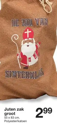 Zeeman Juten zak groot aanbieding