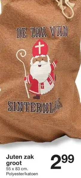 Zeeman Juten zak groot aanbieding