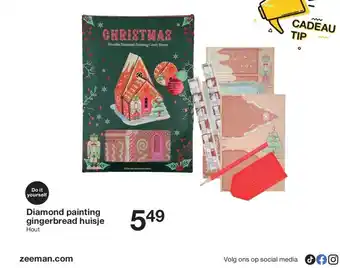 Zeeman Diamond painting gingerbread huisje aanbieding