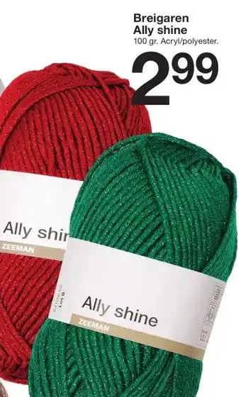 Zeeman Breigaren Ally shine aanbieding