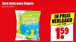 Dirk Sore baby mais fingers aanbieding