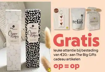 AllesZ Gratis leuke attentie bij besteding van €20.- aan The Big Gifts cadeau artikelen aanbieding