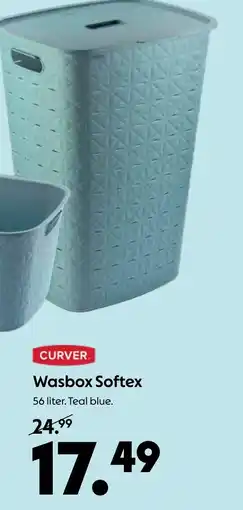 AllesZ CURVER. Wasbox Softex 56 liter. Teal blue. aanbieding