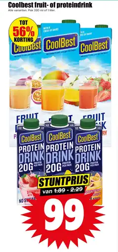 Dirk Coolbest fruit of proteindrink aanbieding