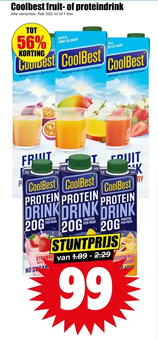 Dirk Coolbest fruit of proteindrink aanbieding