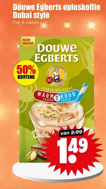 Dirk Douwe egberts oploskoffie dubai style aanbieding
