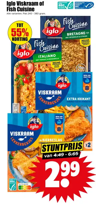Dirk Iglo viskraam of fish cuisine aanbieding