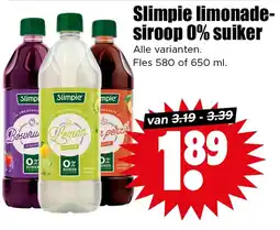 Dirk Slimpie limonade siroop 0% suiker aanbieding