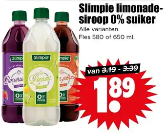 Dirk Slimpie limonade siroop 0% suiker aanbieding