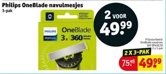 Kruidvat Philips OneBlade navulmesjes aanbieding