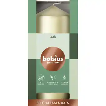 Albert Heijn Bolsius Stompkaars metallic white silver 12cm aanbieding