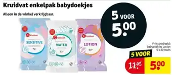 Kruidvat Kruidvat enkelpak babydoekjes aanbieding