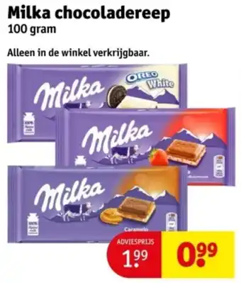 Kruidvat Milka chocoladereep aanbieding