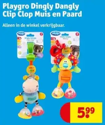 Kruidvat Playgro Dingly Dangly Clip Clop Muis en Paard aanbieding
