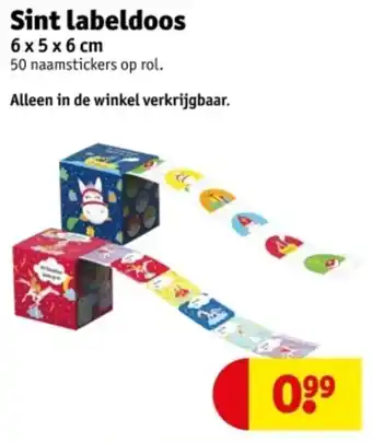 Kruidvat Sint labeldoos aanbieding