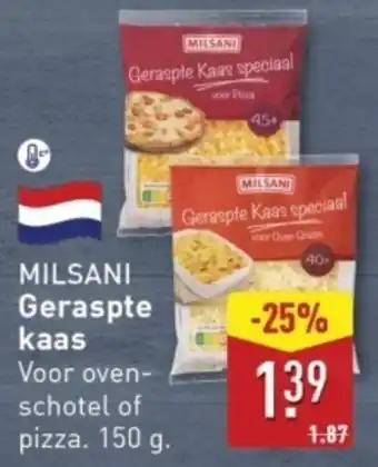 ALDI Milsani Geraspte Kaas aanbieding