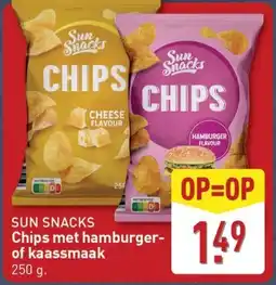 ALDI Sun Snacks Chips met hamburger- of kaassmaak aanbieding