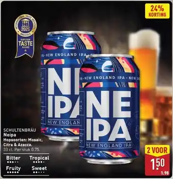 ALDI Schultenbräu Neipa Hopsoorten: Mosaic, Citra & Azacca. aanbieding