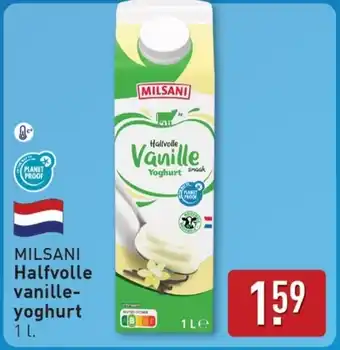 ALDI Milsani Halfvolle vanille yoghurt aanbieding