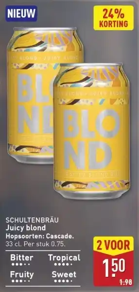 ALDI Schultenbräu Juicy blond Hopsoorten: Cascade. aanbieding