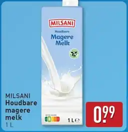 ALDI Milsani Houdbare magere melk aanbieding