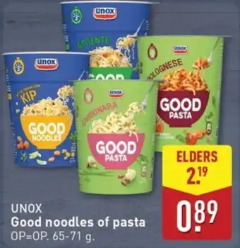 ALDI Unox Good noodles of pasta aanbieding